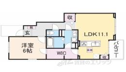 コージーコート枚方　１間取り図面