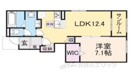 グリーン琥珀甲南２間取り図面