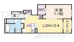 グリーン琥珀甲南２間取り図面