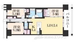 クラッシィハウス京都六地蔵1519間取り図面