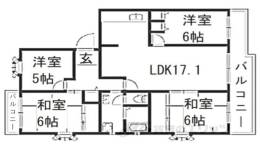 平城左京団地０６号棟間取り図面