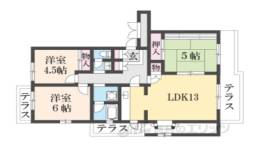真美ケ丘６丁目団地２号棟間取り図面