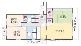 真美ケ丘６丁目団地８号棟間取り図面