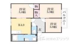 阪和阪手ドミールＡ間取り図面