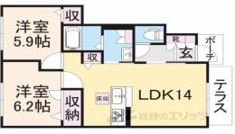 プロヌーブ大道間取り図面