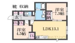 ボヌール学園前間取り図面