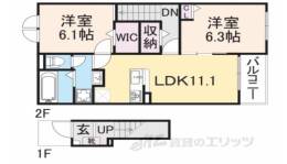 クレメント近江八幡Ｄ間取り図面