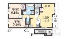 フェリス　ヴィラ１間取り図面