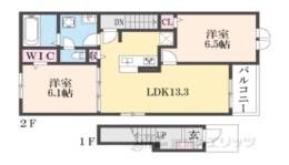 トムズガーデン園部２間取り図面