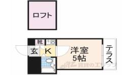 CITY PALACE21 郡山九条ﾊﾟｰﾄ1間取り図面