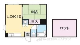 CITY PALACE21 郡山九条ﾊﾟｰﾄ1間取り図面