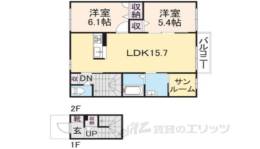 ＬＩＶＲＥ　２間取り図面