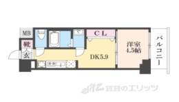 エステムコート京都梅小路公園間取り図面