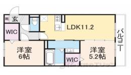 ラフィーネ大和八木　Ｗ棟間取り図面