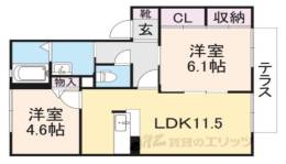 メゾン・ソレイユＢ間取り図面