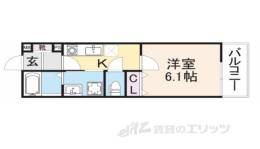 クレアール堺町１間取り図面