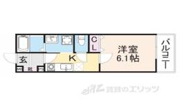 クレアール堺町１間取り図面