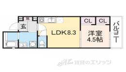 クレアール堺町１間取り図面