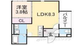ハーモニーテラス勧修寺平田町２間取り図面