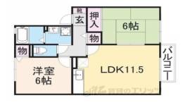 グランドゥール　２間取り図面