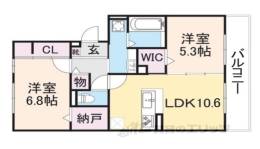 D-ROOM嵯峨嵐山間取り図面