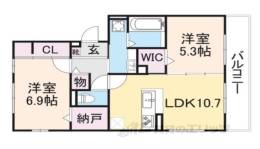 D-ROOM嵯峨嵐山間取り図面