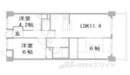 ペルル伏見桃山２間取り図面
