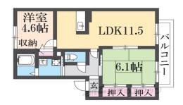 グランブルーＤ間取り図面