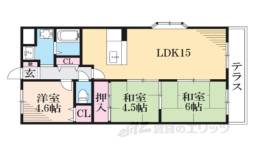 リバーサイドくずは２間取り図面