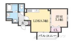スリール明和１間取り図面
