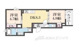 クリエオーレ郡津１間取り図面