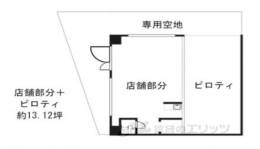 レコルト若林１階店舗間取り図面