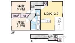 グラート鴨居花２間取り図面