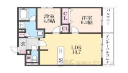 グランディールＡ＆Ｎ出町柳間取り図面