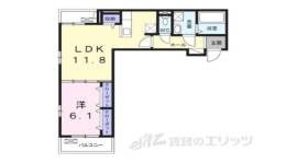 ロン・ボヌール　弁天池公園　１間取り図面