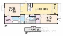 フロンティア長田１間取り図面