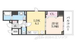 ココ　クレメント1間取り図面