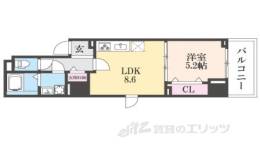 ココ　クレメント1間取り図面