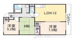 グランドゥール廣田２間取り図面
