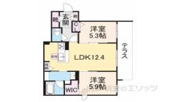 シャーメゾンビスカリア間取り図面