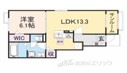 メゾンパーク枚田岡　Ａ棟間取り図面