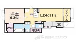 メゾンパーク枚田岡　B棟間取り図面