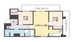 リーガル京都堀川中立売２間取り図面