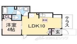 カーサコルティーレ　２間取り図面