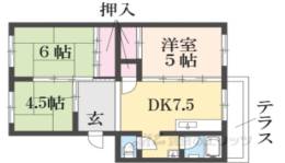 洛西北福西市営住宅27棟103間取り図面