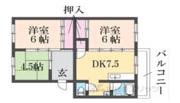 洛西北福西市営住宅27棟404間取り図面