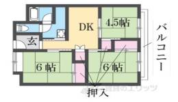 洛西北福西市営住宅30棟1109間取り図面
