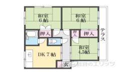 城北コーポ１間取り図面