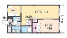 メルヴェール１間取り図面