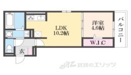 Ｄ－ＲＯＯＭ深草小久保町Ｂ間取り図面